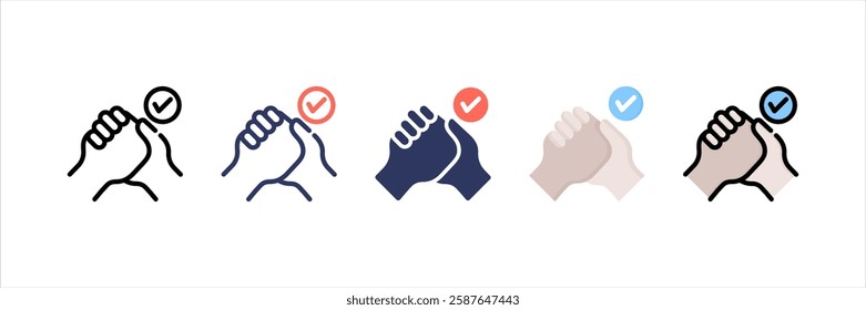 Arm Wrestling Multi Style Icon Set