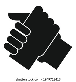 Partnersymbol für Arm-Ringkämpfer. Einfache Illustration von Arm-Ringer-Vektorsymbol für Webdesign einzeln auf weißem Hintergrund