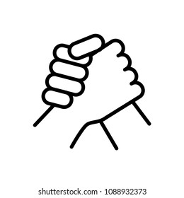 arm wrestling sportive icon. simple illustration outline style sport symbol.