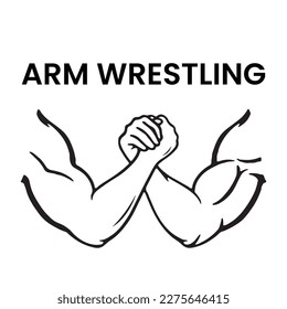 ARM Wrestling - Strong Muscle Fight Vector Isolated