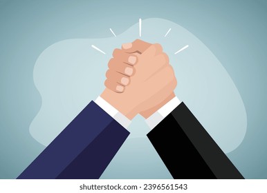 Arm wrestling, Two Businessman Competing