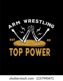 arm wrestling typographic vector design for tshirt, wall art, background, etc.