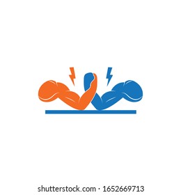 arm wrestling vecor icon illustration design template