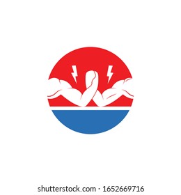 arm wrestling vecor icon illustration design template