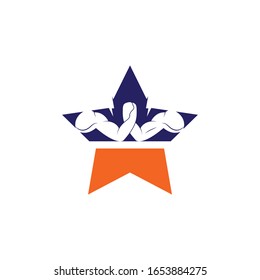 arm wrestling vecor icon illustration design template
