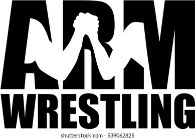 Arm Wrestling Word With Arms Cutout