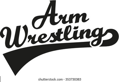 Arm wrestling word retro