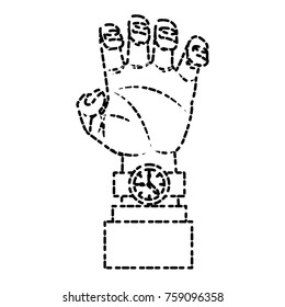 Arm with wristwatch icon vector illustration graphic design