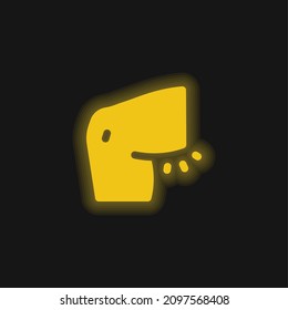 Arm Yellow Glowing Neon Icon