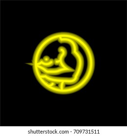 Arm yellow glowing neon ui ux icon. Glowing sign logo vector