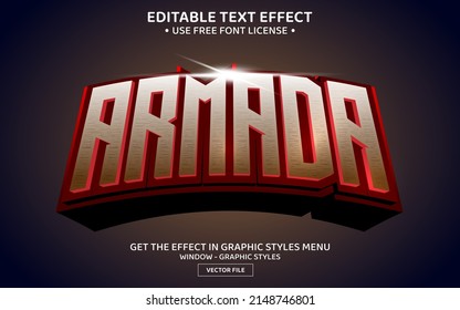 Armada 3D editable text effect template