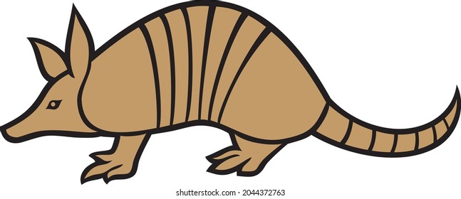 Armadillo animal color vector icon