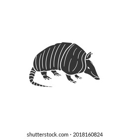 Armadillo Animal Icon Silhouette Illustration. Wild Life Vector Graphic Pictogram Symbol Clip Art. Doodle Sketch Black Sign.