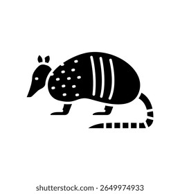 ícone de tatu preto achatado para projetos digitais e de impressão. Animais sul-americanos. Ícones mínimos de limpeza para aplicativos e sites. Ícones simples modernos para UI UX e branding