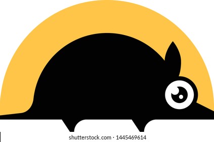 Armadillo black silhouette vector icon