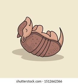 Armadillo Cartoon Isolated Cute Animal 
