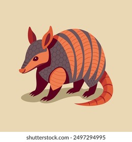 Armadillo clipart: Flat vector illustration