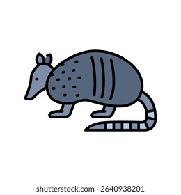 armadillo color line icon for digital and print projects. South american animals. Minimal clean icons for apps and websites. Modern simple icons for UI UX and branding
