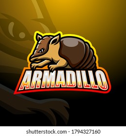 Armadillo esport mascot logo design