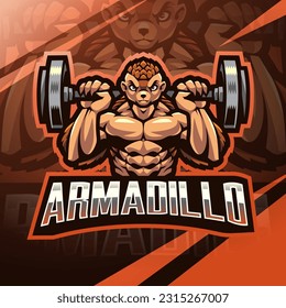 Diseño del logotipo de la mascota de apoyo de Armadillo