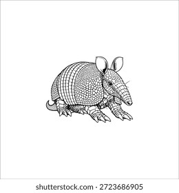 Armadillo hand drawn vintage vector illustration