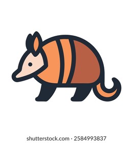 An armadillo icon desert wildlife illustration