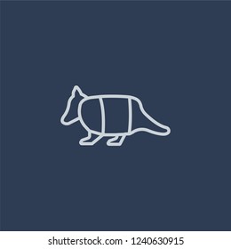 Armadillo icon. Trendy flat vector line Armadillo icon on dark blue background from animals  collection. 