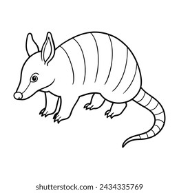 Armadillo illustration coloring page for kids