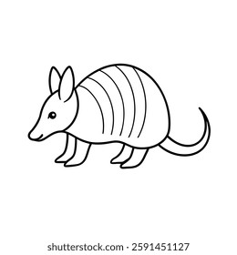 armadillo line art vector on white background