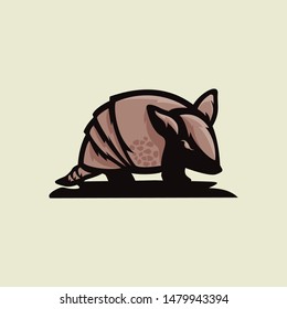 armadillo logo design art awesome vector