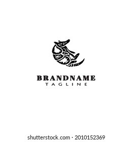 armadillo logo template icon modern design vector