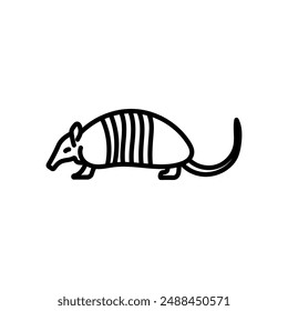Armadillo Outline Icon, Vector illustration