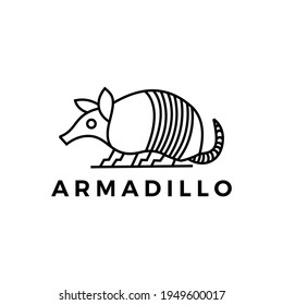 armadillo outline logo vector icon illustration