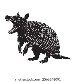 Armadillo silhouette 3, Armadillo Silhouette Vector for Wildlife Illustrations