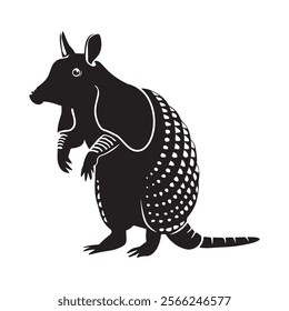 Armadillo silhouette 4, Wildlife Silhouette of Armadillo Design Art