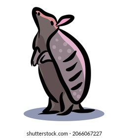 Vector de ilustración de pie de armadillo aislado.