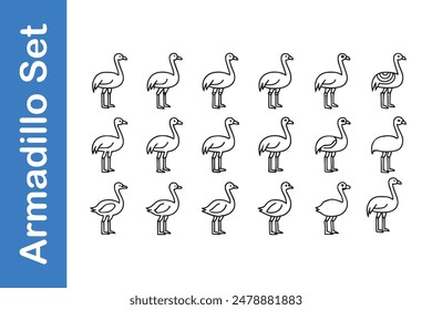Armadillo vector editable files in various positions. 