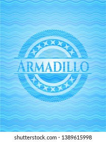 Armadillo water concept badge. Vector Illustration. Detailed.
