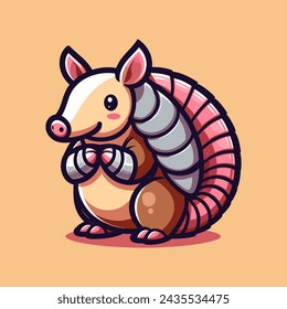 Armadillo-Cute-Mascot-Logo-Illustration-Chibi-Kawaii is awesome logo, mascot or illustration for your product, company or bussiness