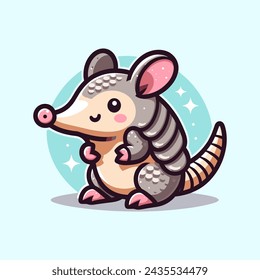 Armadillo-Cute-Mascot-Logo-Illustration-Chibi-Kawaii is awesome logo, mascot or illustration for your product, company or bussiness