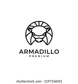 armadilo head logo design vector