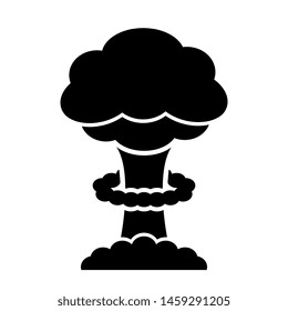 Armageddon concept icon with nuclear explosion on white background