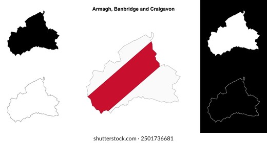 Armagh, Banbridge and Craigavon outline map set