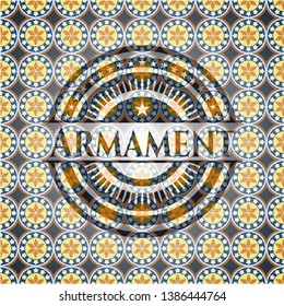 Armament arabic emblem background. Arabesque decoration.