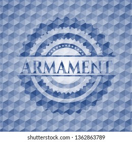 Armament blue polygonal badge.