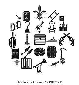 Armament icons set. Simple set of 25 armament vector icons for web isolated on white background