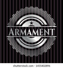 Armament silver badge. Vector Illustration. Mosaic.