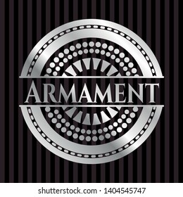 Armament silvery shiny emblem. Vector Illustration. Mosaic.