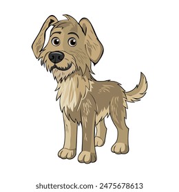 Armant dog vector illustration isolated on white background in cartoon style.