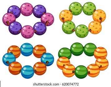 Armbands made of round beads illustration